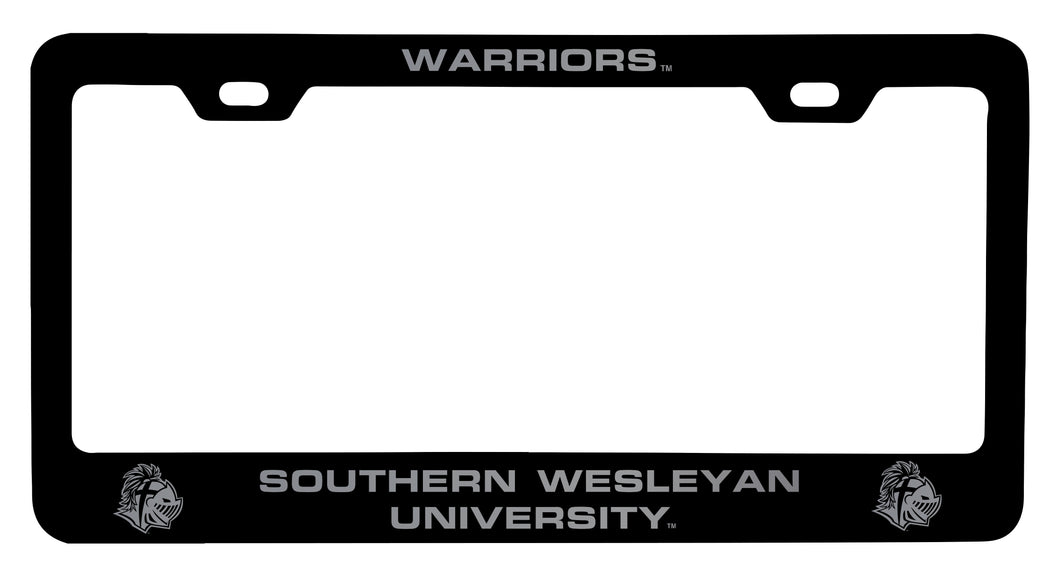 Southern Wesleyan University Engraved Metal License Plate Frame White Officially Licensed Collegiate Product White