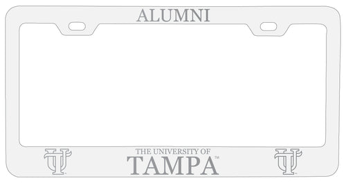 University of Tampa Spartans Alumni Engraved Metal License Plate Frame White Officially Licensed