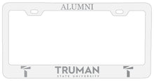 Load image into Gallery viewer, Truman State University Alumni Engraved Metal License Plate Frame White Officially Licensed
