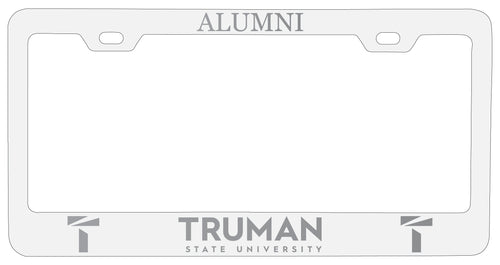 Truman State University Alumni Engraved Metal License Plate Frame White Officially Licensed