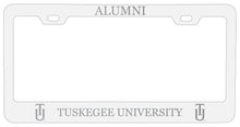 Load image into Gallery viewer, Tuskegee University Alumni Engraved Metal License Plate Frame White Officially Licensed
