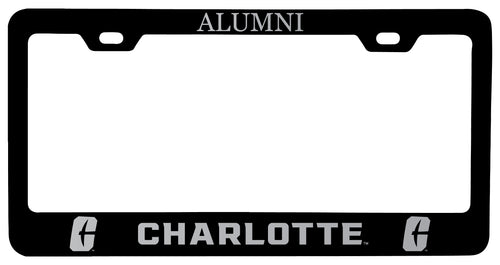 North Carolina Charlotte Forty-Niners Alumni Engraved Metal License Plate Frame Black Officially Licensed