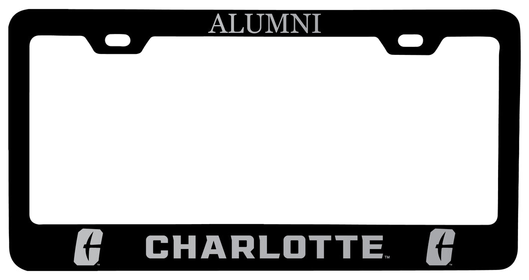 North Carolina Charlotte Forty-Niners Alumni Engraved Metal License Plate Frame Black Officially Licensed