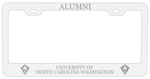 North Carolina Wilmington Seahawks Alumni Engraved Metal License Plate Frame White Officially Licensed