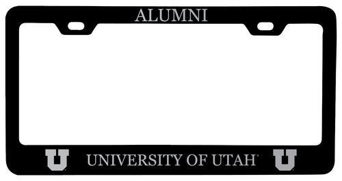 Utah Utes Alumni Engraved Metal License Plate Frame Black Officially Licensed