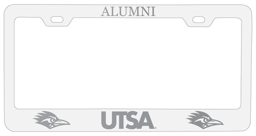 UTSA Road Runners Alumni Engraved Metal License Plate Frame White Officially Licensed