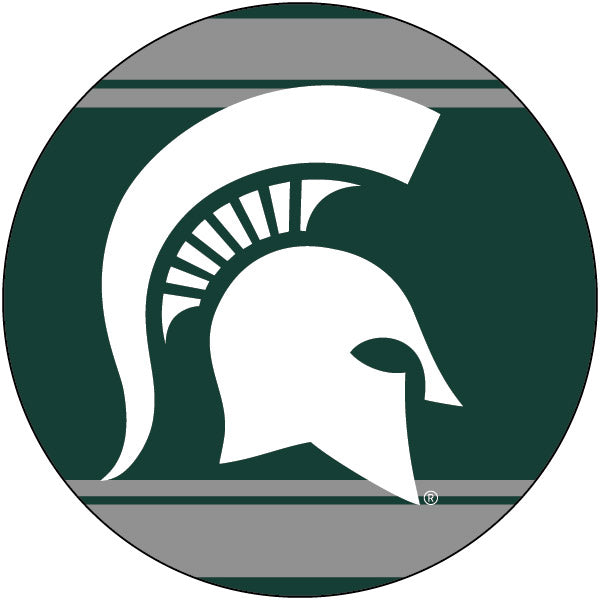 Michigan State Spartans Stripe Design 4-Inch Round Shape NCAA High-Definition Magnet - Versatile Metallic Surface Adornment