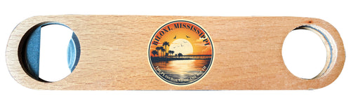 Biloxi Mississippi Design A Souvenir Wooden Bottle Opener 2-Pack