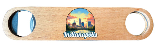 Indianapolis Indiana Design B Souvenir Wooden Bottle Opener 4-Pack