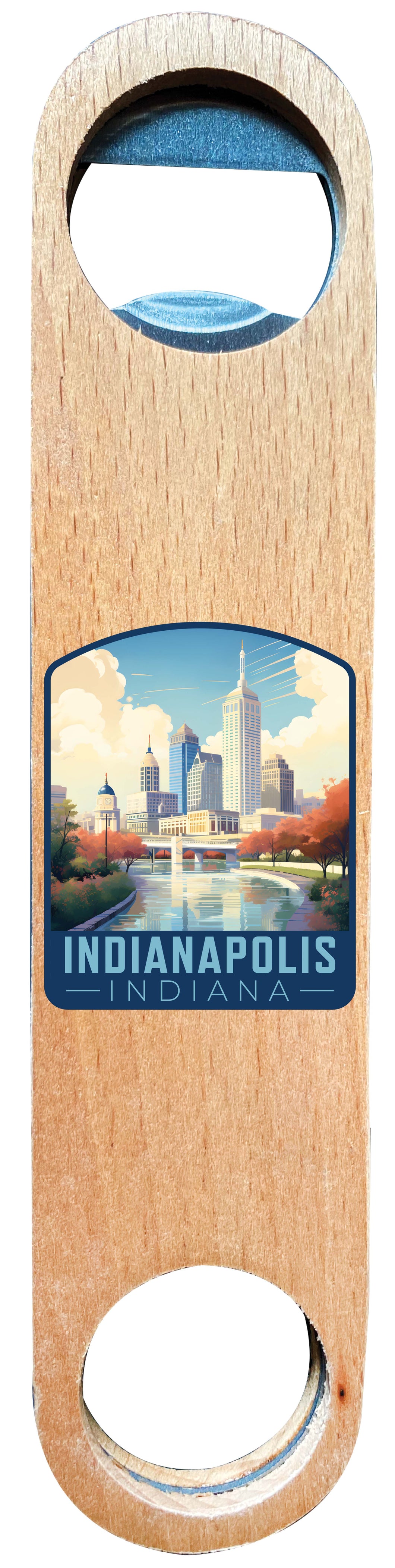 Indianapolis Indiana Design A Souvenir Wooden Bottle Opener Single