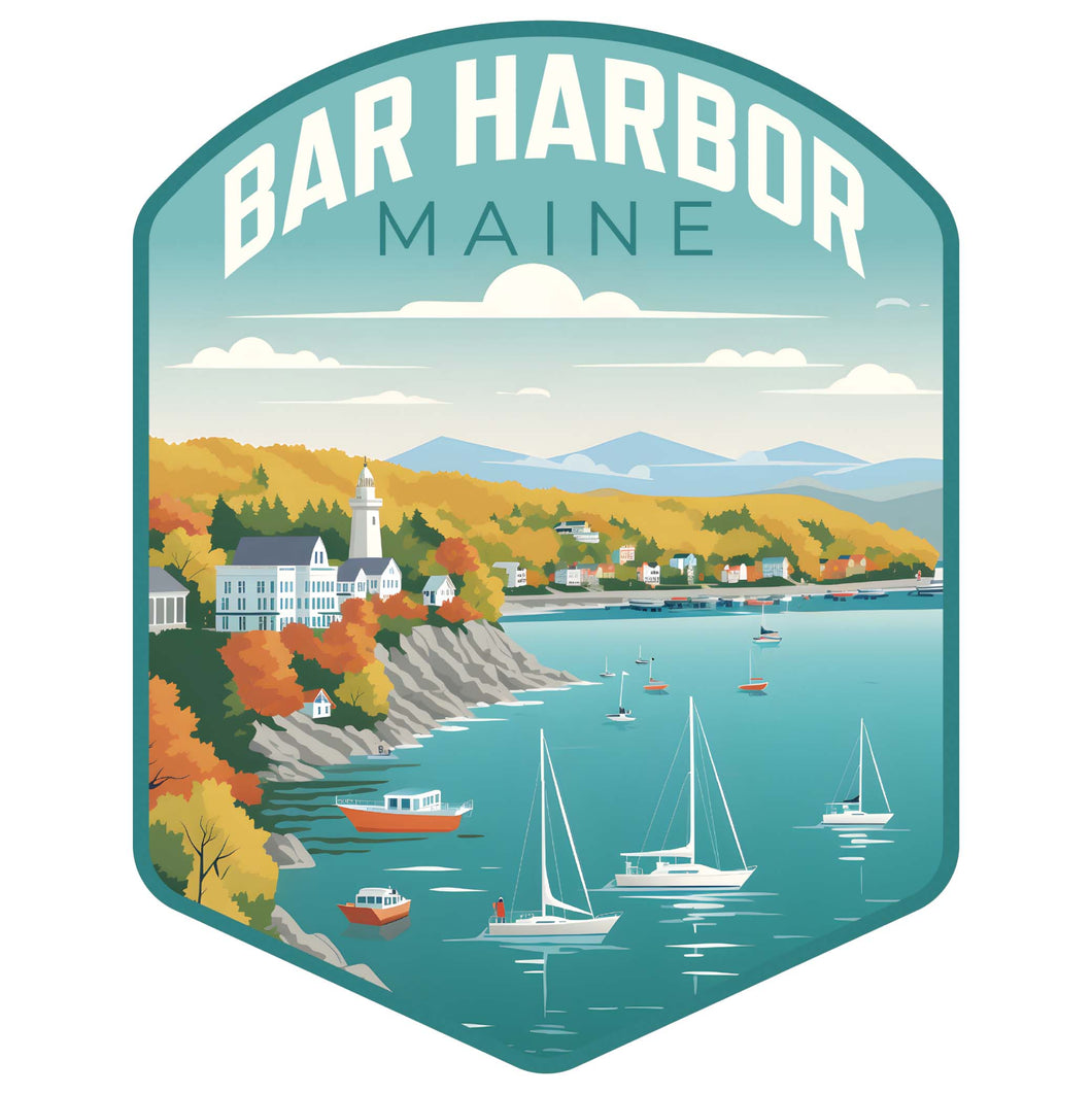 Bar Harbor Maine Design A Souvenir Die Cut Flat Magnet 2-Inch