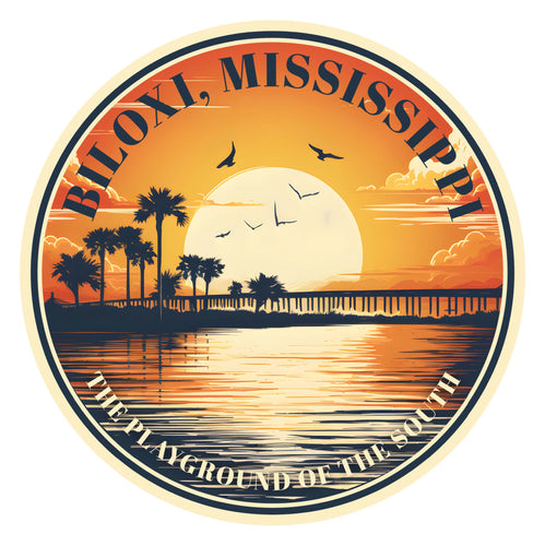 Biloxi Mississippi Design A Souvenir Die Cut Flat Magnet 2-Inch