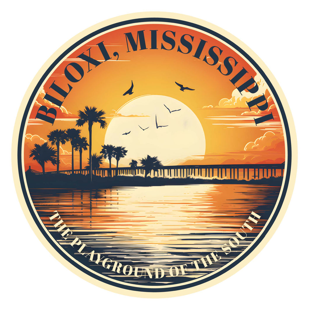 Biloxi Mississippi Design A Souvenir Die Cut Flat Magnet 2-Inch