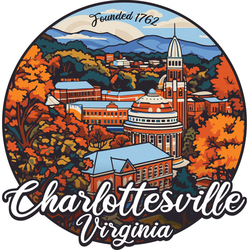 Charlottesville Virginia Design C Souvenir Die Cut Flat Magnet 2-Inch