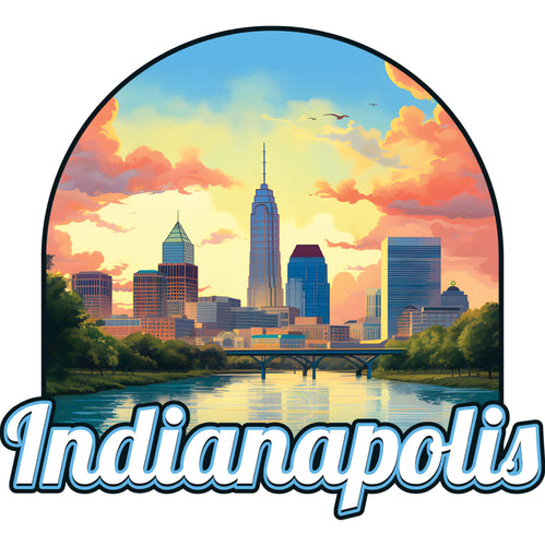 Indianapolis Indiana Design B Souvenir Die Cut Flat Magnet 6-Inch