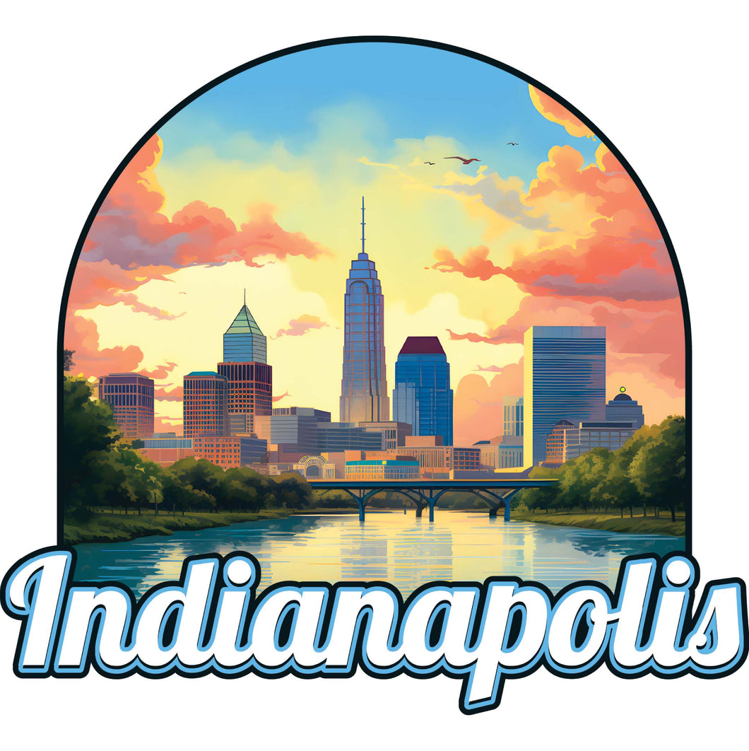 Indianapolis Indiana Design B Souvenir Die Cut Flat Magnet 6-Inch