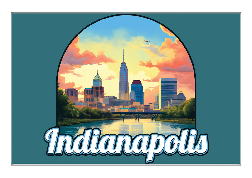 Indianapolis Indiana Design B Souvenir 2x3-Inch Fridge Magnet 4-Pack