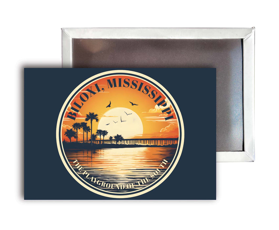 Biloxi Mississippi Design A Souvenir Refrigerator Magnet 2.5