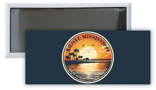 Biloxi Mississippi Design A Souvenir Fridge Magnet 4.75 x 2 Inch 4-Pack