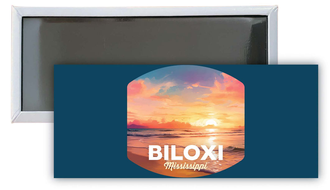 Biloxi Mississippi Design B Souvenir Fridge Magnet 4.75 x 2 Inch 2-Pack