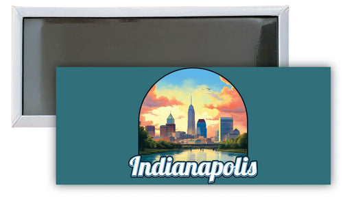 Indianapolis Indiana Design B Souvenir Fridge Magnet 4.75 x 2 Inch 4-Pack