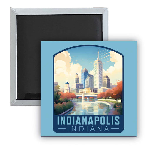 Indianapolis Indiana Design A Souvenir 2.5 x 2.5-Inch Fridge Magnet 2-Pack