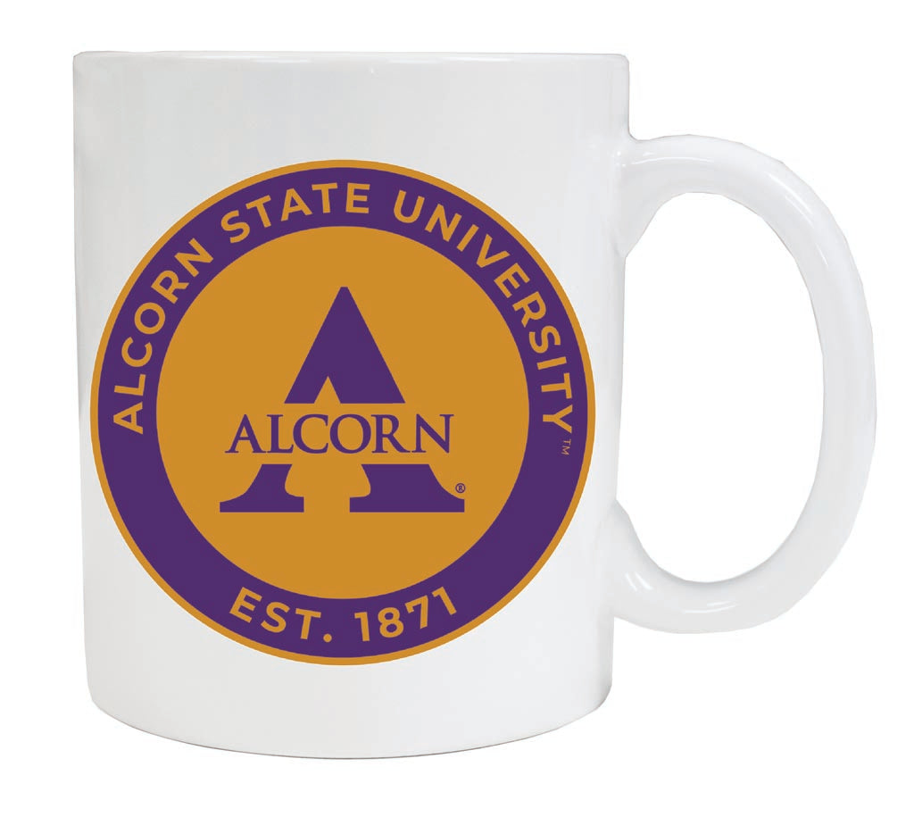 Alcorn State Braves 12 oz White Ceramic Coffee Mug Circle Design Officially Licensed Collegiate Product 