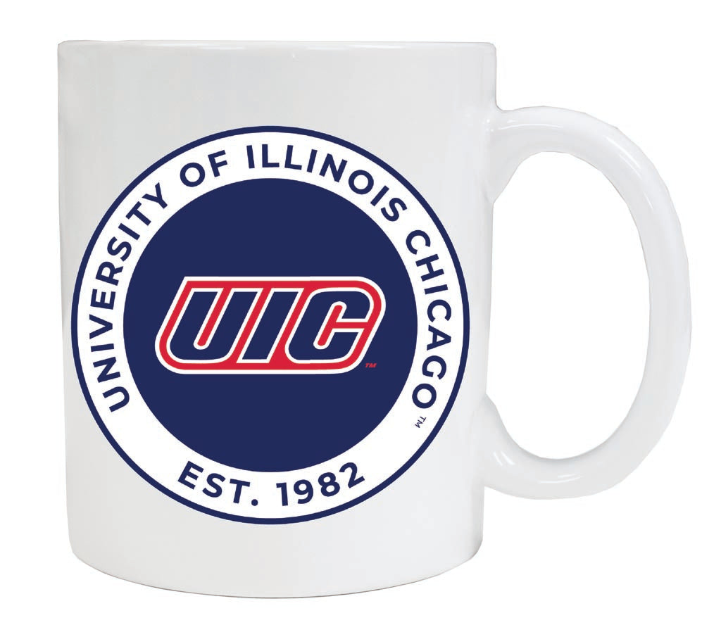 University of Illinois at Chicago 12 oz White Ceramic Coffee Mug Circle Design Officially Licensed Collegiate Product