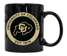 Load image into Gallery viewer, Colorado Buffaloes 12 oz Black Ceramic Coffee Mug Circle Design Officially Licensed Collegiate Product 
