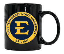 Load image into Gallery viewer, East Tennessee State University 12 oz Black Ceramic Coffee Mug Circle Design Officially Licensed Collegiate Product
