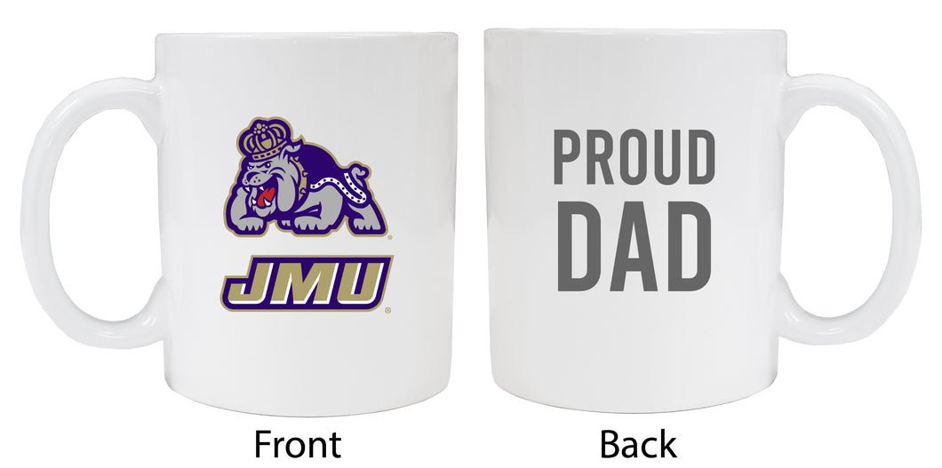 James Madison Dukes Proud Dad Ceramic Coffee Mug - White (2 Pack)