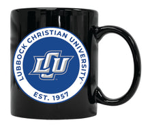 Load image into Gallery viewer, Lubbock Christian University Chaparral 12 oz Black Ceramic Coffee Mug Circle Design Officially Licensed Collegiate Product
