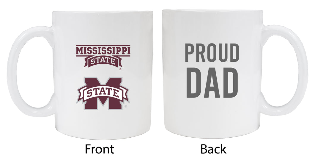 Mississippi State Bulldogs Proud Dad Ceramic Coffee Mug - White (2 Pack)