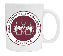 Load image into Gallery viewer, Mississippi State Bulldogs 12 oz White Ceramic Coffee Mug Circle Design Officially Licensed Collegiate Product
