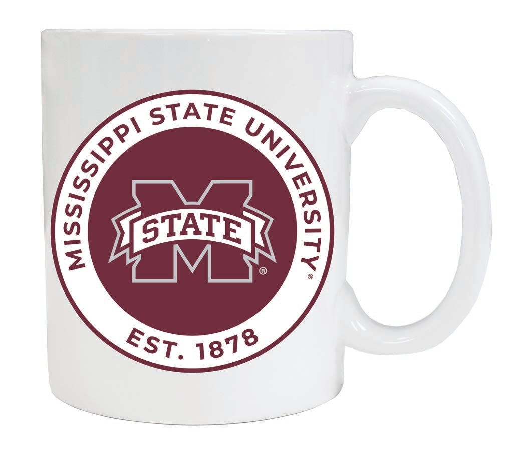 Mississippi State Bulldogs 12 oz White Ceramic Coffee Mug Circle Design Officially Licensed Collegiate Product