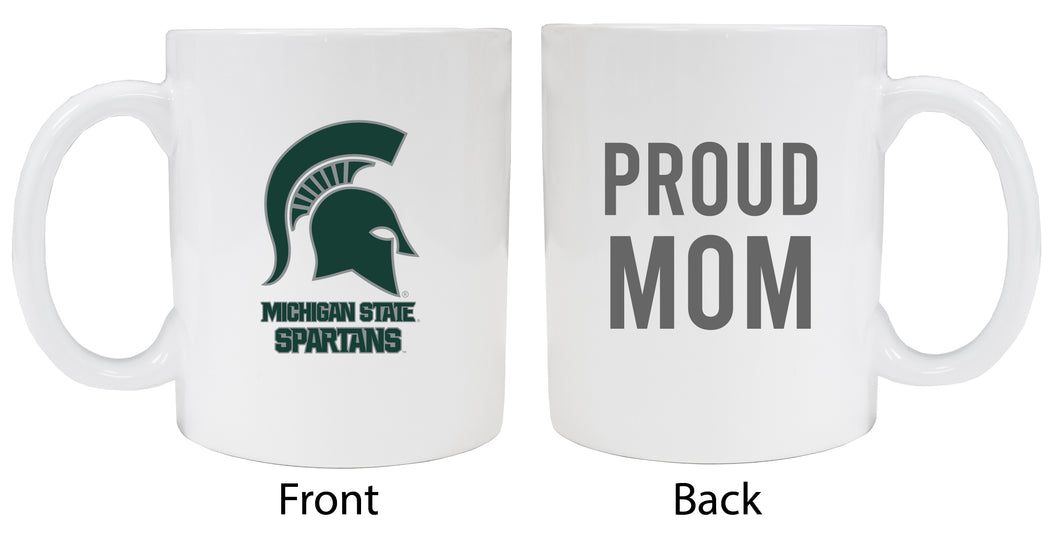 Michigan State Spartans Proud Mom Ceramic Coffee Mug - White (2 Pack)