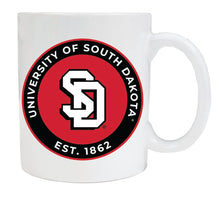 Load image into Gallery viewer, South Dakota Coyotes 12 oz White Ceramic Coffee Mug Circle Design Officially Licensed Collegiate Product 2-Pack
