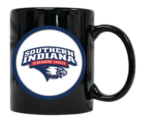 University of Southern Indiana 12 oz Black Ceramic Coffee Mug Circle Design Officially Licensed Collegiate Product 4-Pack