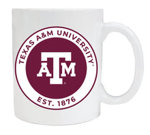 Load image into Gallery viewer, Texas A&amp;M Aggies 12 oz White Ceramic Coffee Mug Circle Design Officially Licensed Collegiate Product 4-Pack
