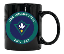 Load image into Gallery viewer, North Carolina Wilmington Seahawks 12 oz Black Ceramic Coffee Mug Circle Design Officially Licensed Collegiate Product 2-Pack
