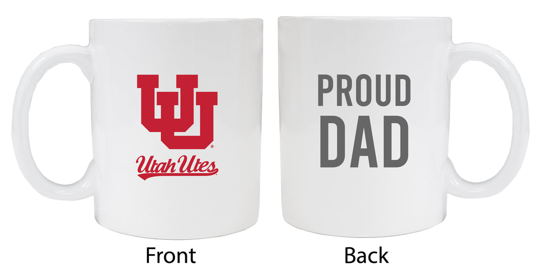 Utah Utes Proud Dad Ceramic Coffee Mug - White (2 Pack)