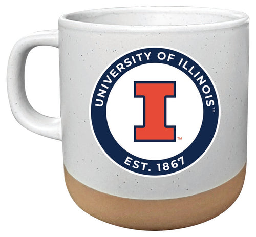 Illinois Fighting Illini 14oz Mug with Clay Bottom Officially Licensed Collegiate Product 2-Pack