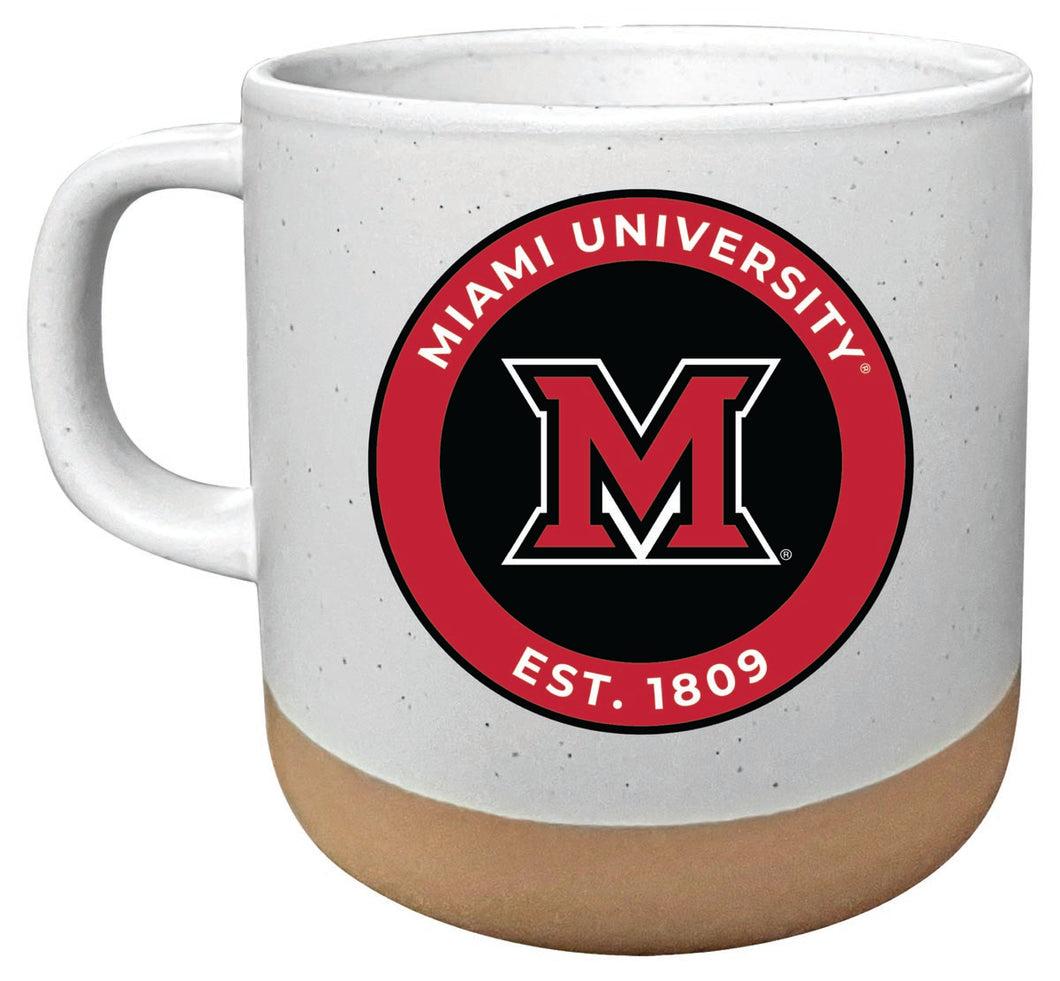 Miami University of Ohio 14 oz Mug with Clay Bottom Officially Licensed