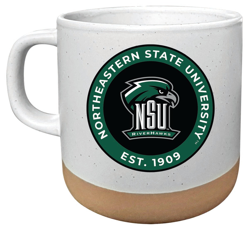 Northeastern State University Riverhawks 14oz Mug with Clay Bottom Officially Licensed Collegiate Product Single