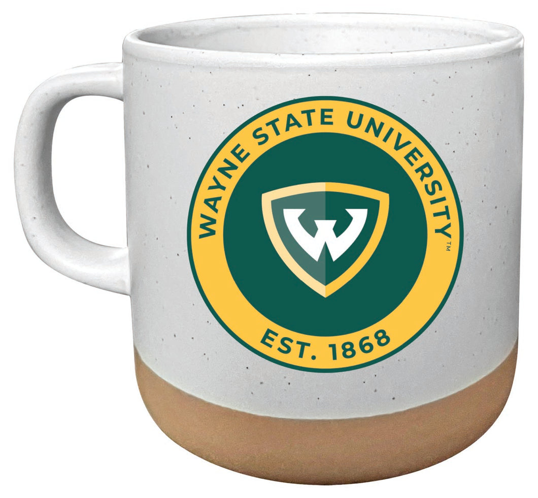 Wayne State 14 oz Mug with Clay Bottom Officially Licensed