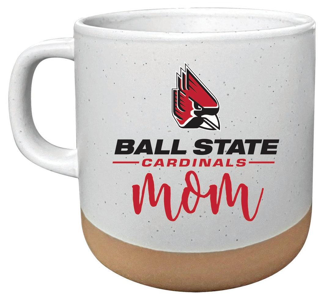 Ball State University 14 oz Mug with Clay Bottom Mom Design Officially Licensed