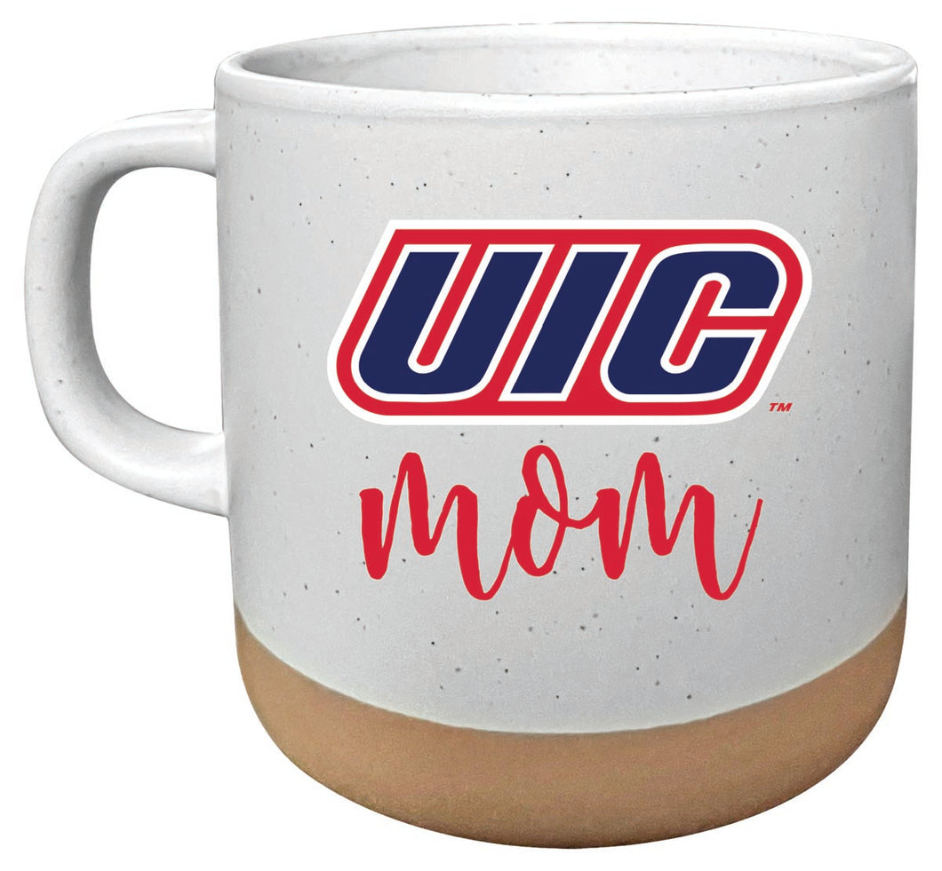 University of Illinois at Chicago 14 oz Mug with Clay Bottom Mom Design Officially Licensed