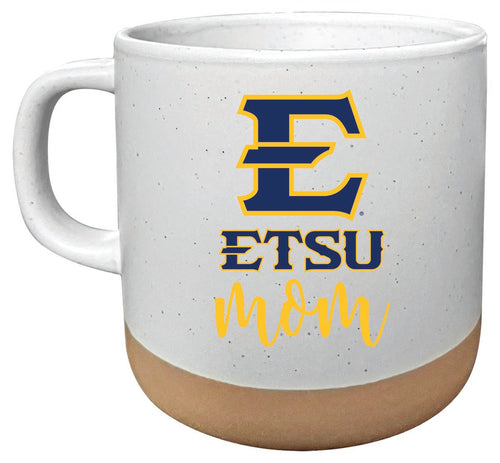 East Tennessee State University 14 oz Mug with Clay Bottom Mom Design Officially Licensed