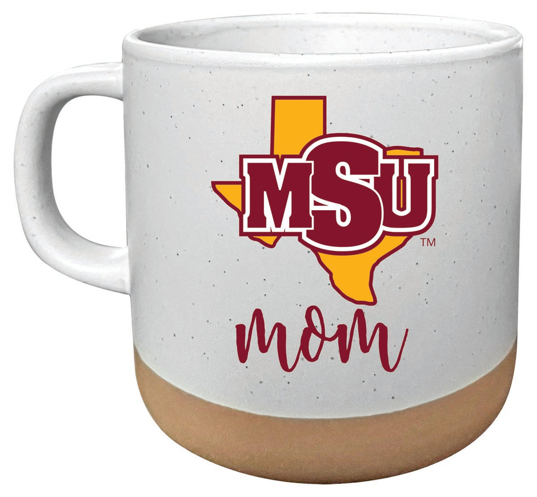 Midwestern State University Mustangs 14 oz Mug with Clay Bottom Mom Design Officially Licensed