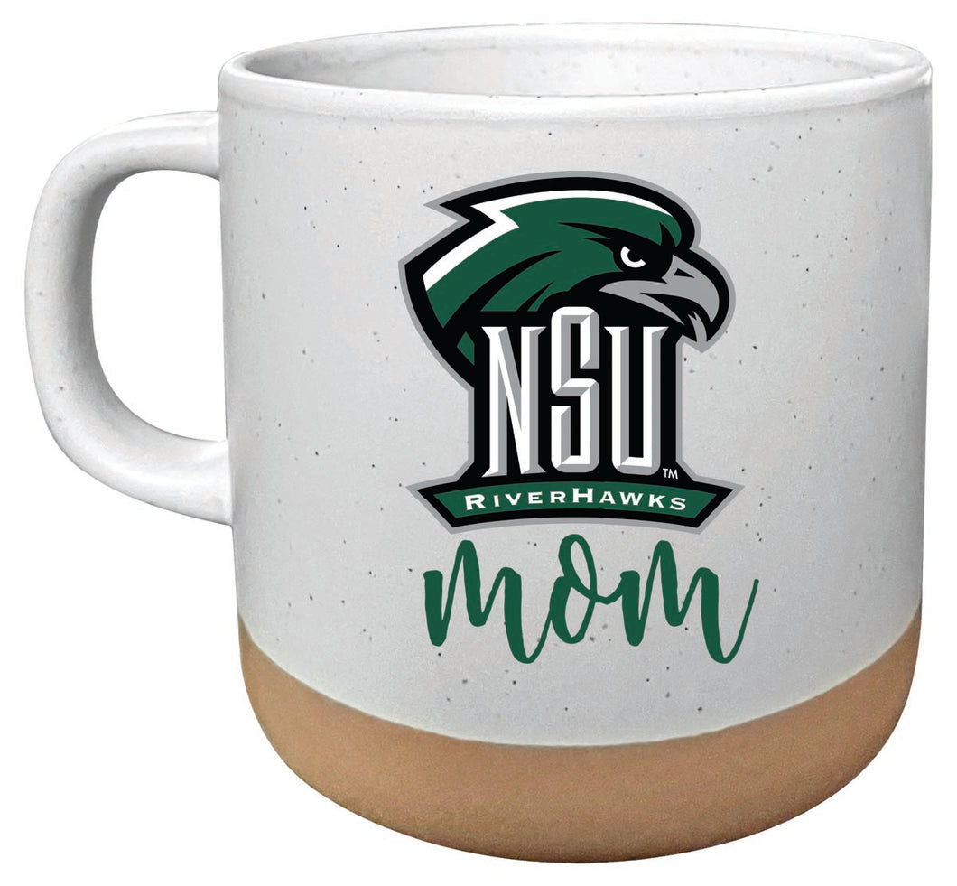 Northeastern State University Riverhawks 14 oz Mug with Clay Bottom Mom Design Officially Licensed